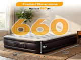 18" Queen Air Mattress with Built in Pump Quick Inflate Deflate Airbed for Home Camping, Black 12762302
