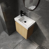 20" Wall-Mounted Bathroom Vanity with Ceramic Sink, Storage Cabinet with Doors,Bathroom Cabinet Set W1972P196394