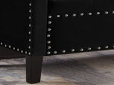 Upholstered Tufted Button Storage Bench with nails trim,Entryway Living Room Soft Padded Seat with 68033882