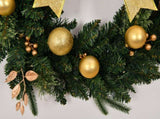 24in Pre-lit Battery Powered Christmas Wreath with Remote, Lighted Artificial Xmas Wreath with 50 01478929