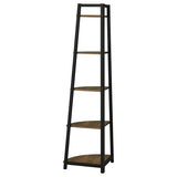 Aged Walnut 5-Tier Corner Bookcase B062P153786
