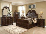 Traditional Style 5-Drawer Chest With Metal Handle Pulls Made with Wood in Dark Walnut 808857853837