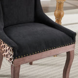 A&A Furniture,Ultra Side Dining Chair, Thickened fabric chairs with neutrally toned solid wood legs, W1143P209903