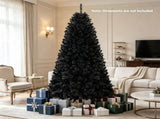 6 FT Black Pre-Lit Christmas Tree with Purple LED Lights, 680 Branch Tips, Gothic Halloween Holiday 65086191