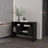 Black Console Table with Two Doors B062P252130