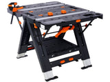 Portable Folding Work Table, 2-in-1 as Sawhorse & Workbench, Large Load Capacity with 2pcs Clamps 41944602