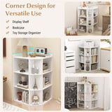 White three-layer corner cabinet with charging station 84153686
