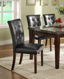 ZUN Dark Cherry Finish Wood Dining Chairs Set of 2 Faux Leather Upholstered Button Tufted Kitchen Dining B011P177580