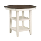 Brown and Antique White Finish 1pc Counter Height Table with 2x Display Shelves Transitional Style B01155789