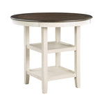 ZUN Brown and Antique White Finish 1pc Counter Height Table with 2x Display Shelves Transitional Style B01155789