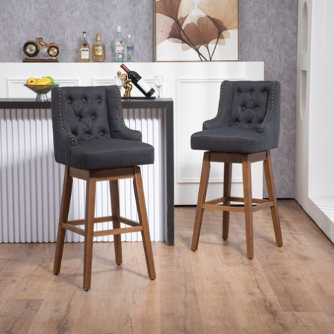 ZUN COOLMORE Bar Stools Set of 2 Counter Height Chairs with Footrest for Kitchen, Dining Room And 360 W395P164044