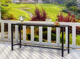 55" Outdoor Bar Table with Adjustable Feet, Rectangle Narrow Counter Height Table, 50542230