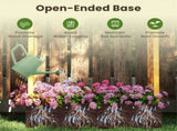 70" Tall Pine Wood Raised Garden Bed with Trellis & Flat Roof, Open-Ended Base Planter for Climbing 88382726