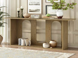 Modern and Curved Design Ash Veneer Console Table with Shelf,Suitable for Entryway,Hallway N711P241287O