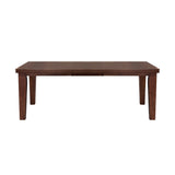 Dark Oak Finish Rectangular 1pc Dining Table with Self-Storing Extension Leaf Wooden Simple Dining B01156367