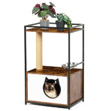 ZUN Cat tree with feeding station Cat Condo with Scratching Posts, Small Cat Tree for Indoor Cats with W1687P221425