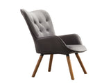Doarnin Contemporary Silky Velvet Tufted Button Back Accent Chair, Gray T2574P164268