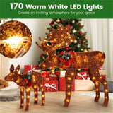 2-piece set lit moose Christmas decoration with LED lights 16393825