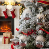 6PCS Set 3.9" Glass Christmas Ornaments Decorative Hanging Balls for Tree & Holiday Party Decor 97954427