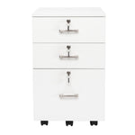 ZUN FCH White Wood Grain Density Board Three Drawers Wooden Filing Cabinet 46332737