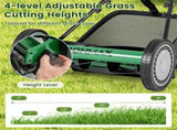 16 Inch Push Lawn Mower with Grass Catcher Bag-Green 52314840