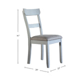 Set of 2 Dining Chairs with Two Tone Gray Upholstered Seat Cushion, Pearl Gray B016P324703