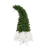 ZUN 6FT Hinged Fir Artificial Fir Bent Top Christmas, Xmas Bendable Santa Hat Style Christmas PX292920AAF