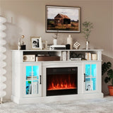 58" TV Stand with RGB Fireplace White- Smart App Remote Control, 4777 BTU Heater 79078321