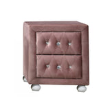 Pink 2-Drawer Nightstand B062P209014