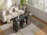U-Can Farmhouse Lift Top Coffee Table With Barn Doors, Wood Rectangle Center Table With Large Hidden N724P351732E