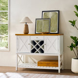 Bar cabinet Console Table with 2-Door Cabinet & 1 Drawers, Coffee Bar, Wine rack,Entryway Table with W3417P316958