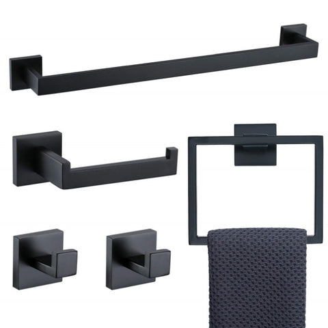 ZUN 5 Pieces Bathroom Hardware Accessories Set Towel Bar Set Wall Mounted,Stainless Steel W121963545