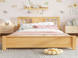 Twin Size Platform Bed Frame Headboard, Solid Wood Low Profile Platform Bed Frame, Floor Bed W1580P438799