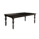Transitional Style Grayish Brown Finish 1pc Dining Table Draw Leaf Birch Veneer Traditional Dining B01152302