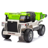 ZUN Ride on Dump Truck, 12V Ride on Car with Parents Control, Electric Dump Bed and Extra Shovel,Phone W1396P147016