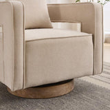 29.1"W Swivel Accent Open Back Chair Modern Comfy Sofa Chair With Weathered Base For Nursery Bedroom W1298P192481