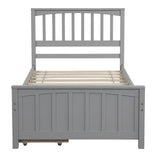 Twin size Platform Bed with Two Drawers, Gray WF195105AAE