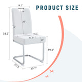 A set of 4 white thickened dining chairs with built- in spring packages and ergonomic W3226P279079