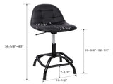 360&deg Swivel Adjustable Height Bar Stool with High Back Support, Modern Counter Stool for Bar, W465P327705