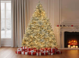 6 FT Pre-lit Artificial Christmas Tree, Hinged Xmas Pine Tree with 900 Branch Tips, 300 Lights and 63436020