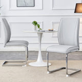 Luxury Simple Arch Chair - Set of 2 Light Gray PU Material High Resilience Dining Chair with Arched W1151P154870