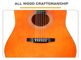 41" Acoustic Guitar for Beginners Adults, Dreadnought Cutaway Basswood Folk Guitar with Gig Bag & 17688606