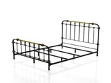 Transitional Style Antique Black Queen Size Bed Hand-brushed Antique Gold Accents 1pc Bedroom B2741P476062