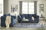 ZUN Aruca Navy Blue Microfiber Pillow Back 2-Piece Living Room Set, Sofa and Loveseat, Navy Blue T2574P195198