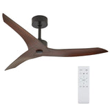 ZUN 52" Outdoor Ceiling Fan Without Light with Remote Control ,3 ABS Blades Farmhouse Ceiling Fan W2352P204464