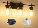 3-Light with Clear Glass Satin Shade Unique Hand-make Lampshade Industrial Indoor Light Fixture E26 48219886