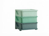Green 3 Tier Kids Storage Unit 3 Drawer Toy Organizer for Small Spaces, Fits Toddler Bedroom, 87603581