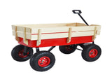 outdoor sport wagon tools cart wooden side panels air tires Wagon W22702956