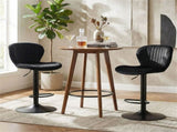 2-Pack Adjustable Height Bar Stools with 360&deg Swivel, Dutch Velvet Upholstered Bar Chai - Black 95222483