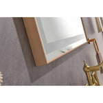 ZUN 36x24 Inch LED Front-lit Bathroom Mirror with Metal Frame, Wall Mounted Vanity Mirror with Smart 51109393